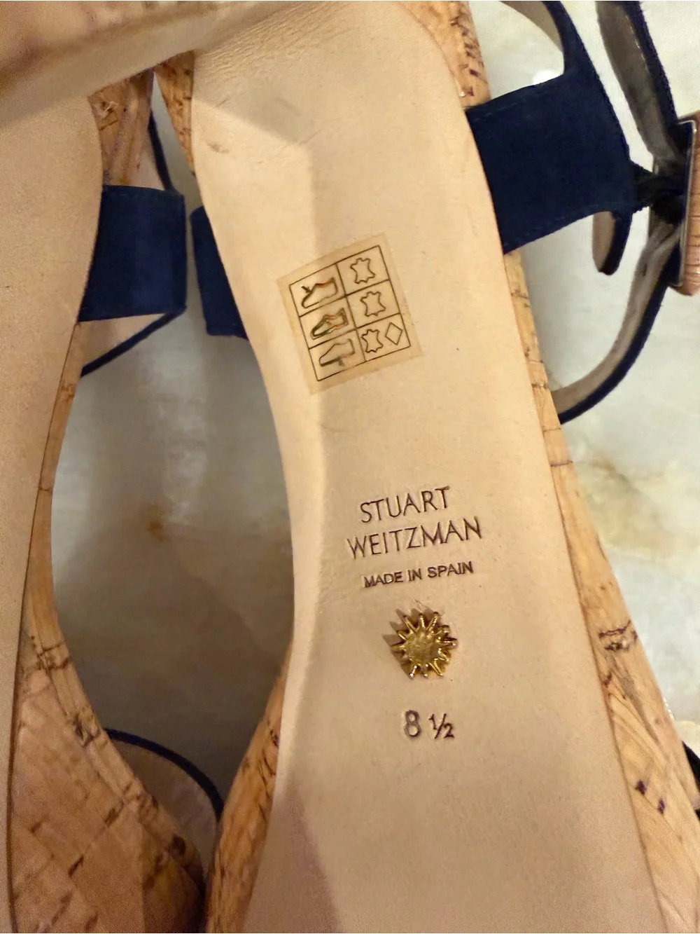 Stuart Weitzman Suede Cork Sandals